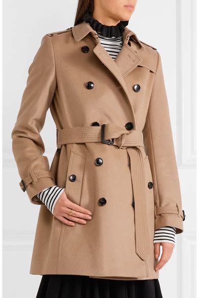 burberry the kensington mid wool and cashmere-blend felt trench coat|kensington trench coat cashmere blend.